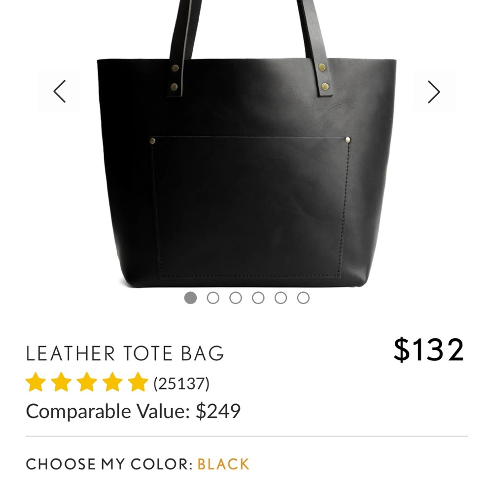 Portland Leather Black Tote Bag Sophisticated Everyday Essential